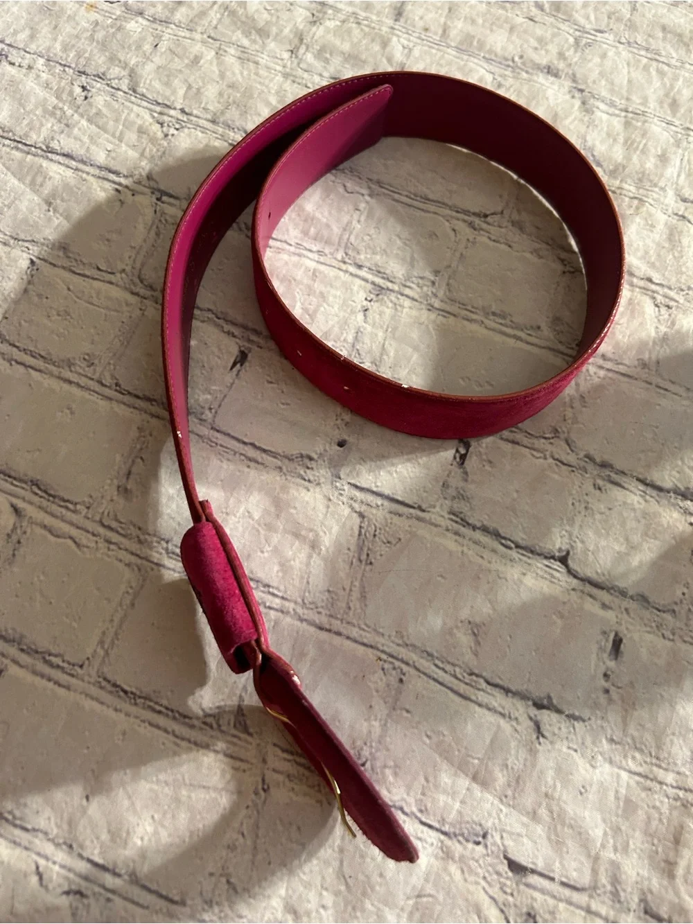 SOSTANZA GENUINE PIG SUEDE HOT PINK BELT AND LEJON PIG SUEDE BLACK BELTS SIZE S